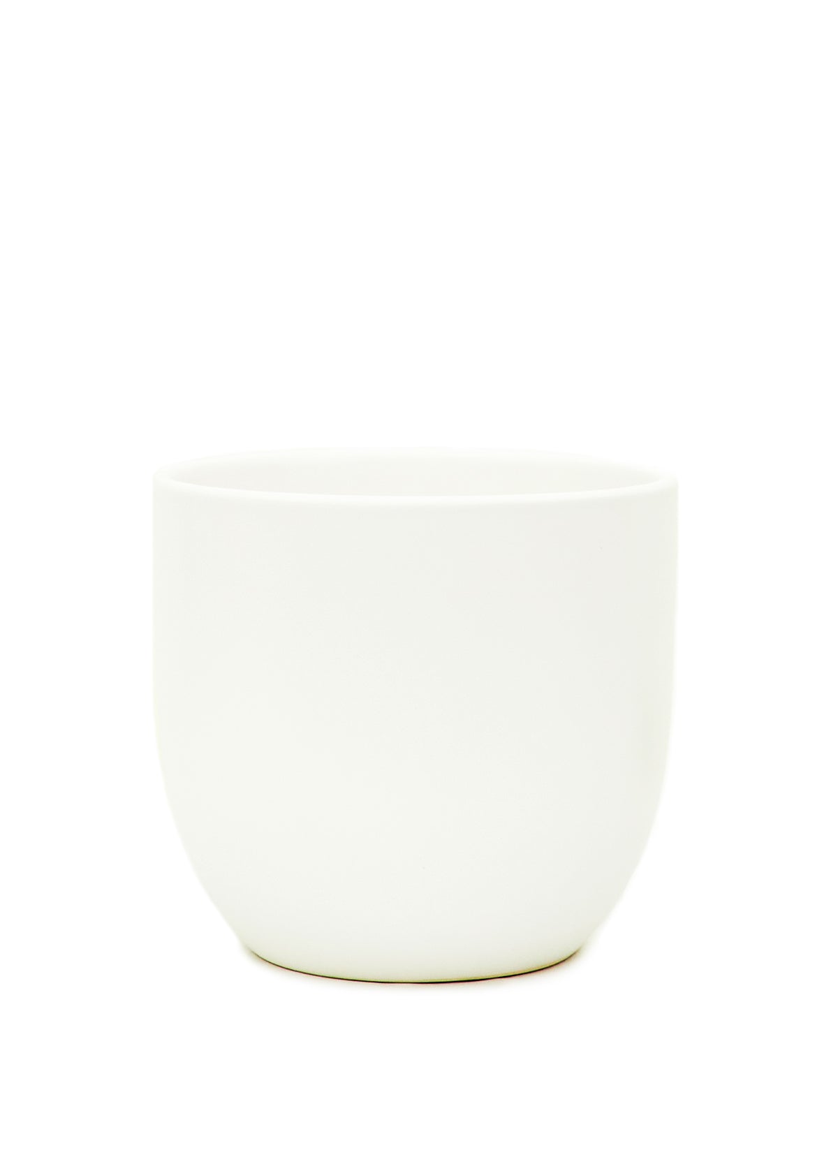 Rounded Ceramic Planter, White 7" Wide