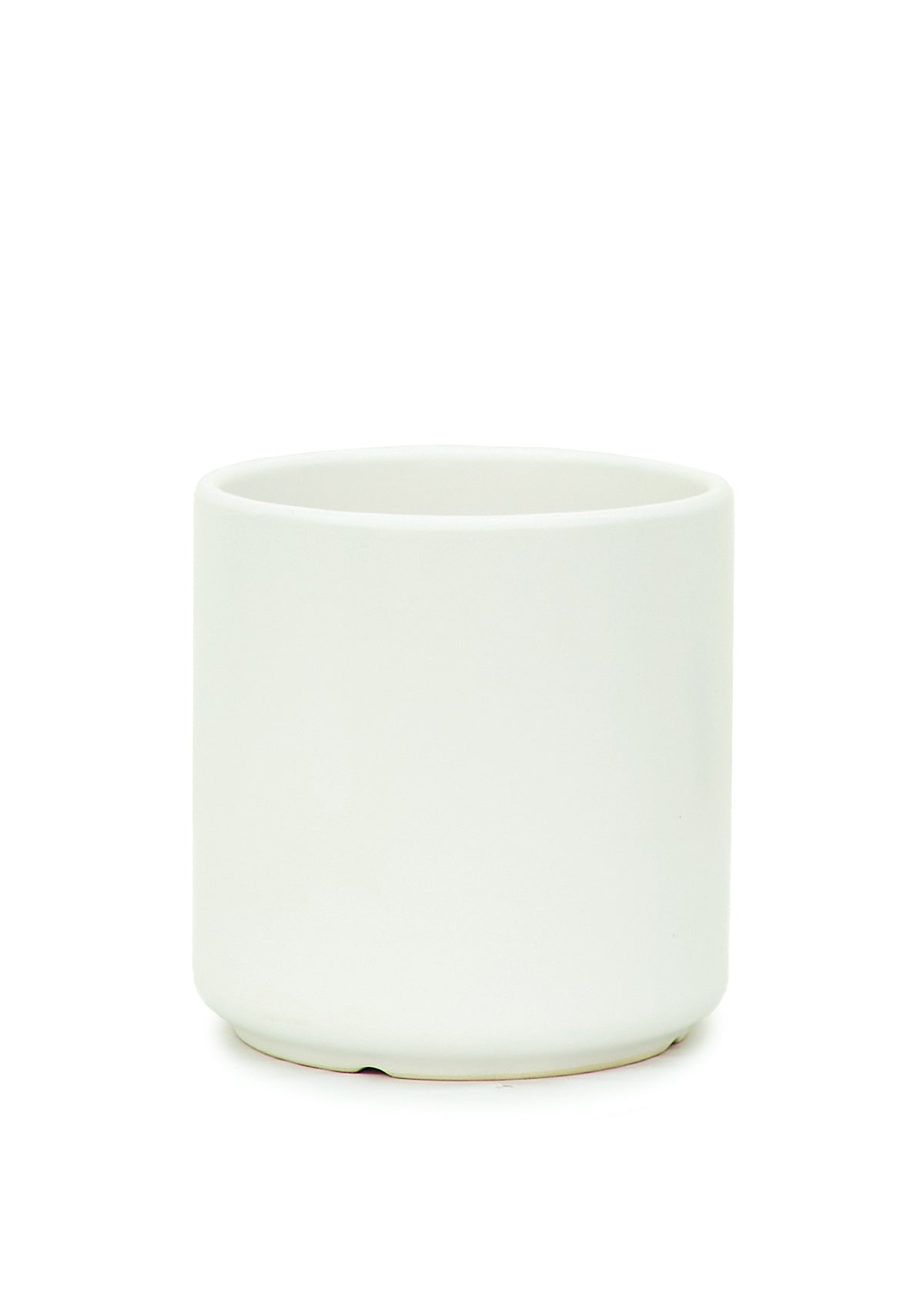 Cylindrical Ceramic Planter, White 5" Wide