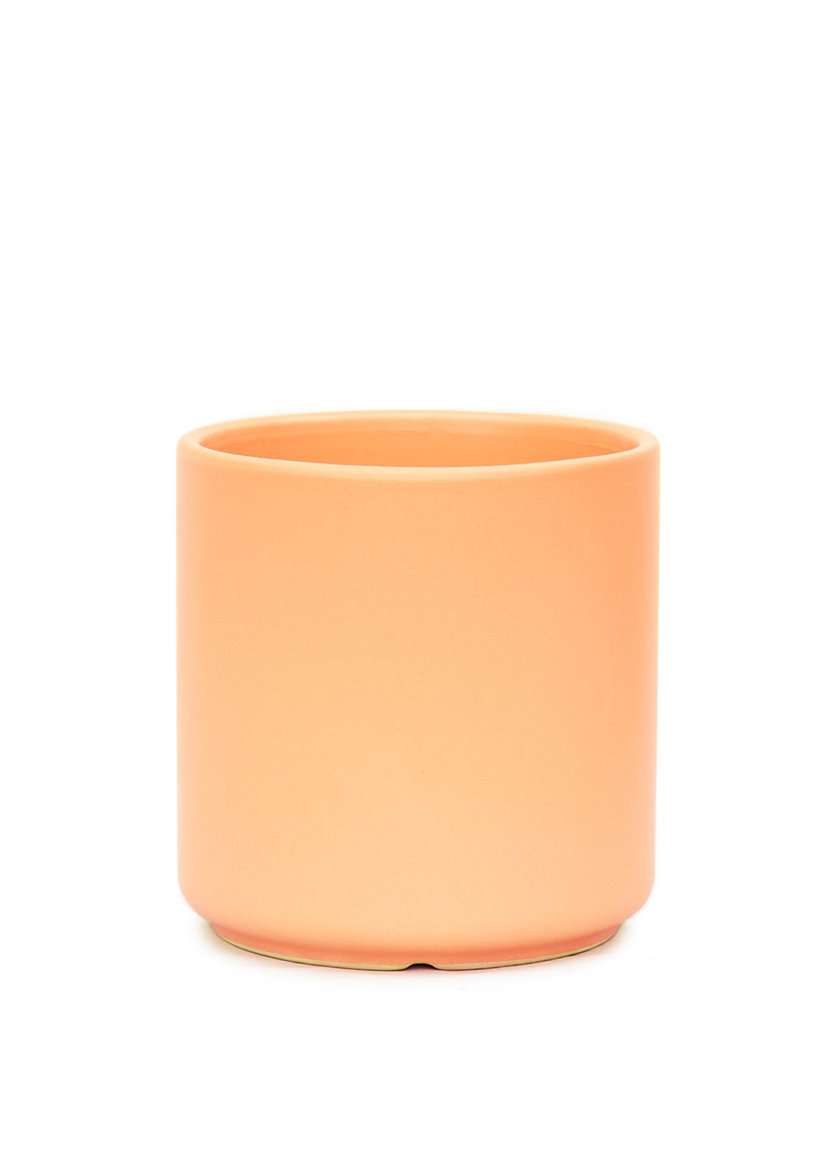 Cylindrical Ceramic Planter, Peach 7" Wide