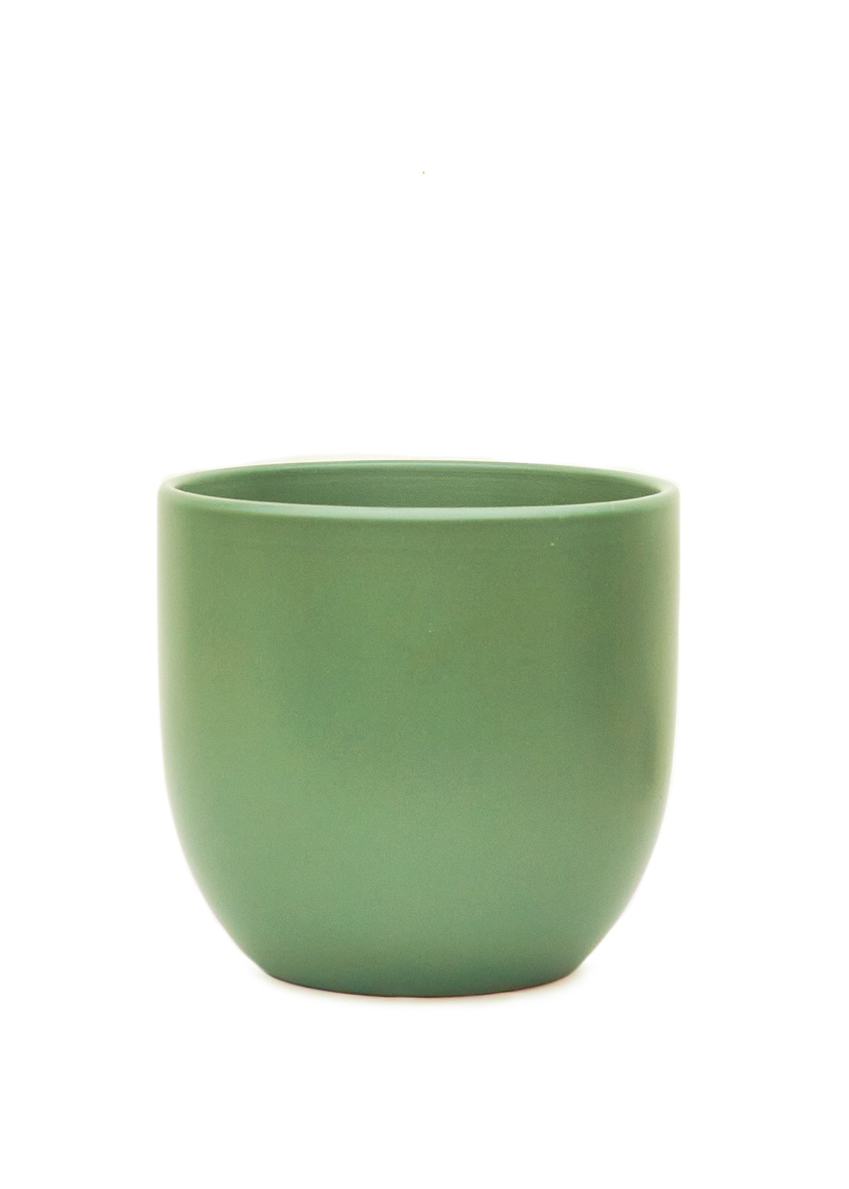 Rounded Ceramic Planter, Green 5" Wide